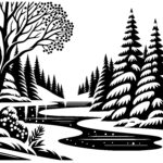 Snowy Forest River