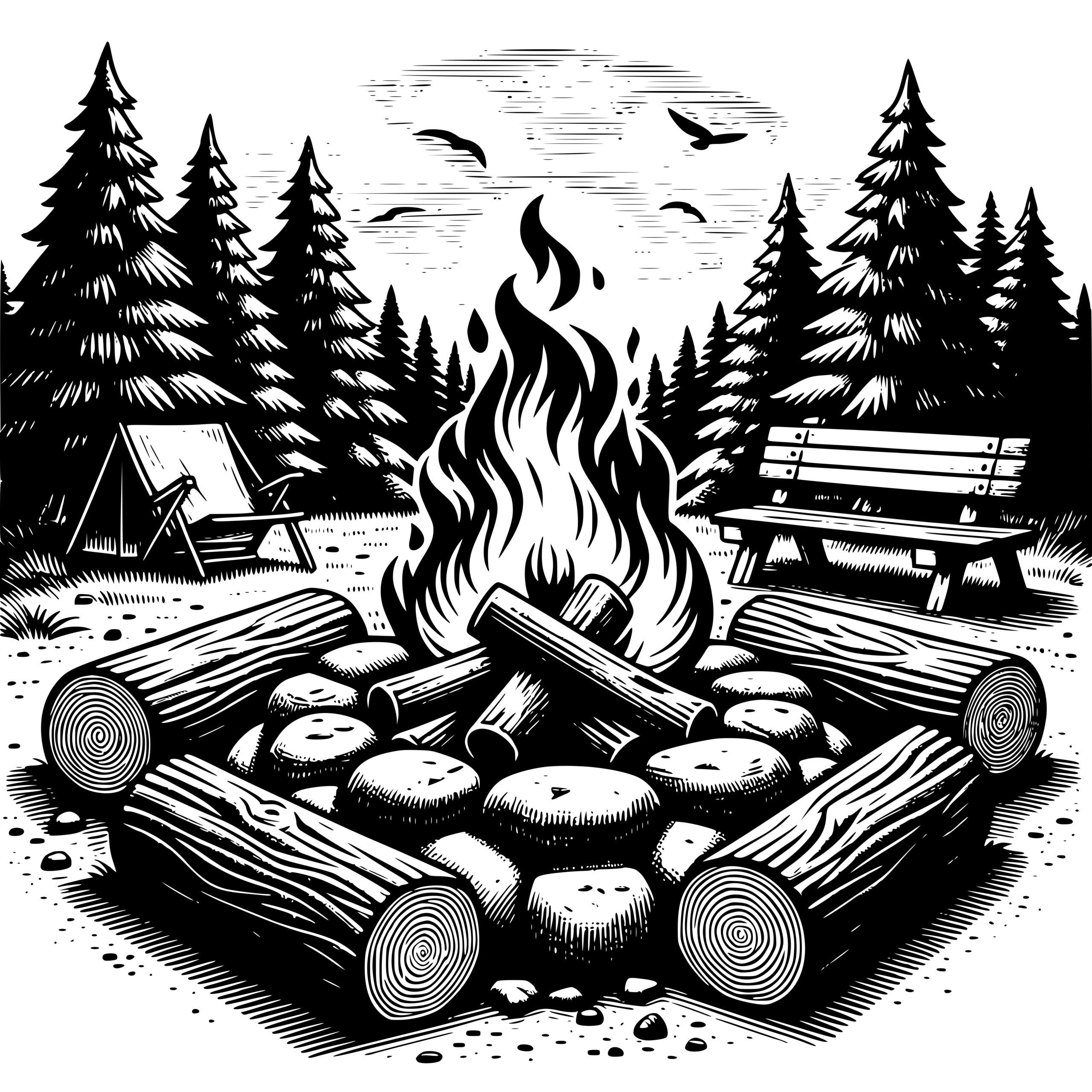 Campfire Night Adventure - SVG Instant Download for Cricut, Silhouette ...