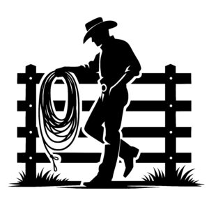 Cowboy on Fence