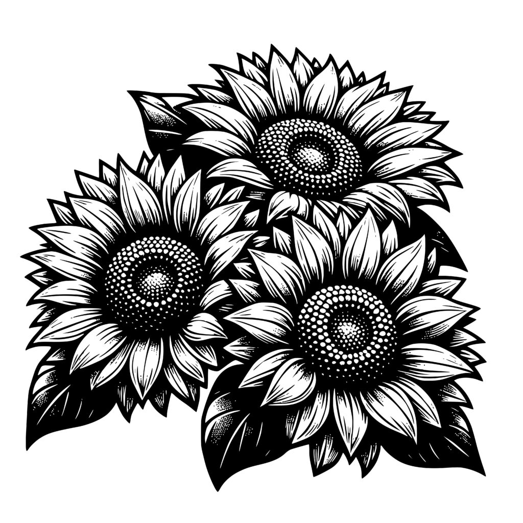 Sunflower Cluster SVG File: Instant Download for Cricut, Silhouette ...