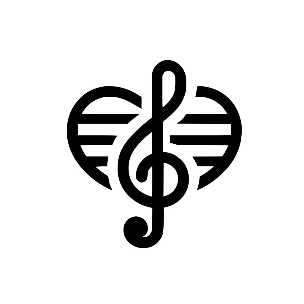 Melodic heart svg image perfect for paper crafting laser etching