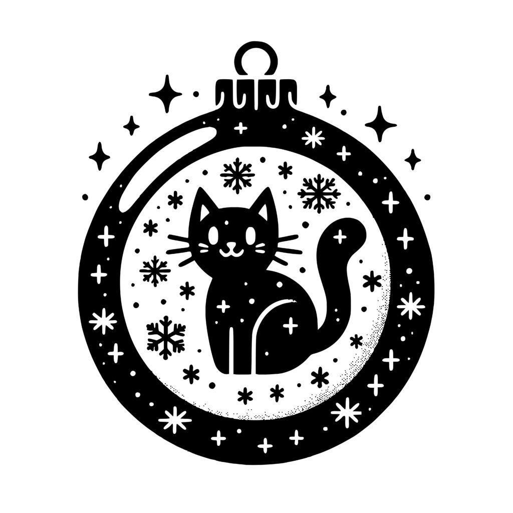 Cat Christmas Ornament SVG File for Cricut, Silhouette, Laser Machines