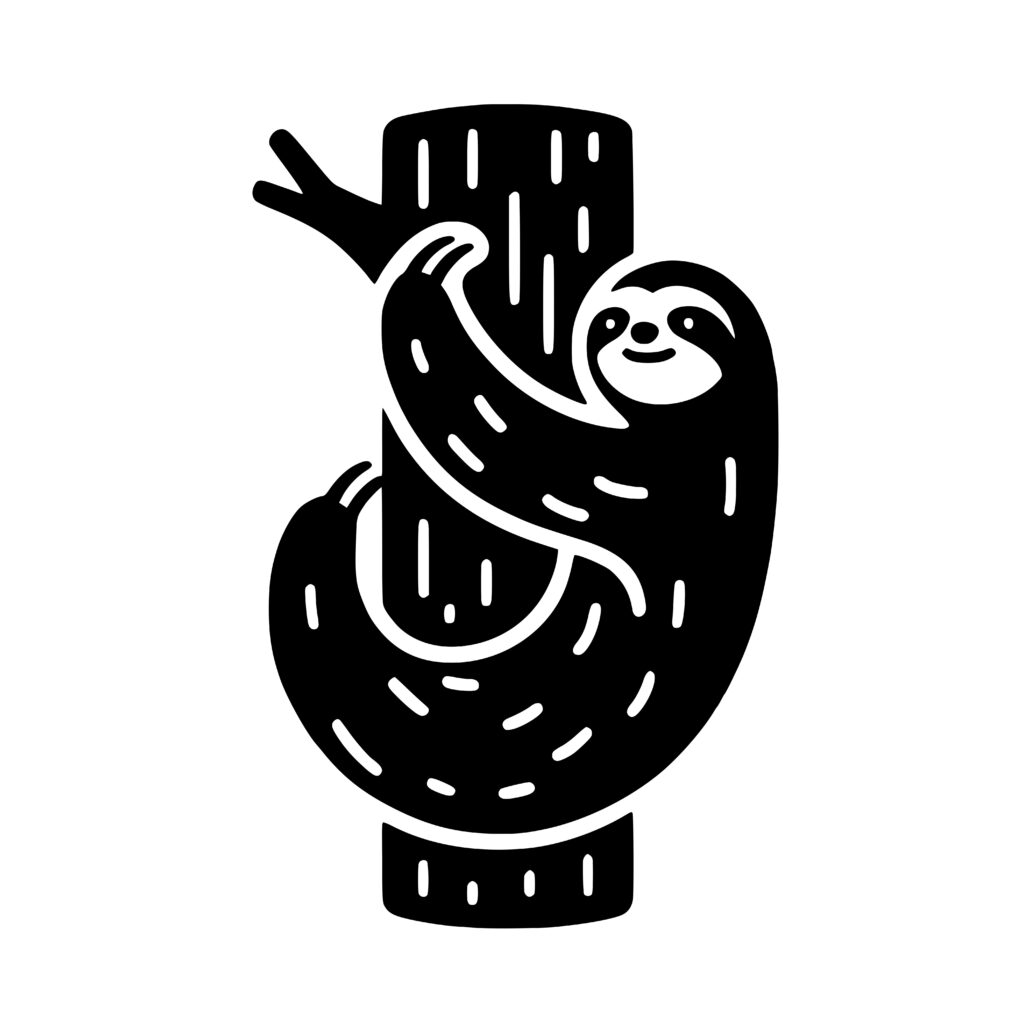 Sloth Tree Climb SVG File: Instant Download for Cricut, Silhouette