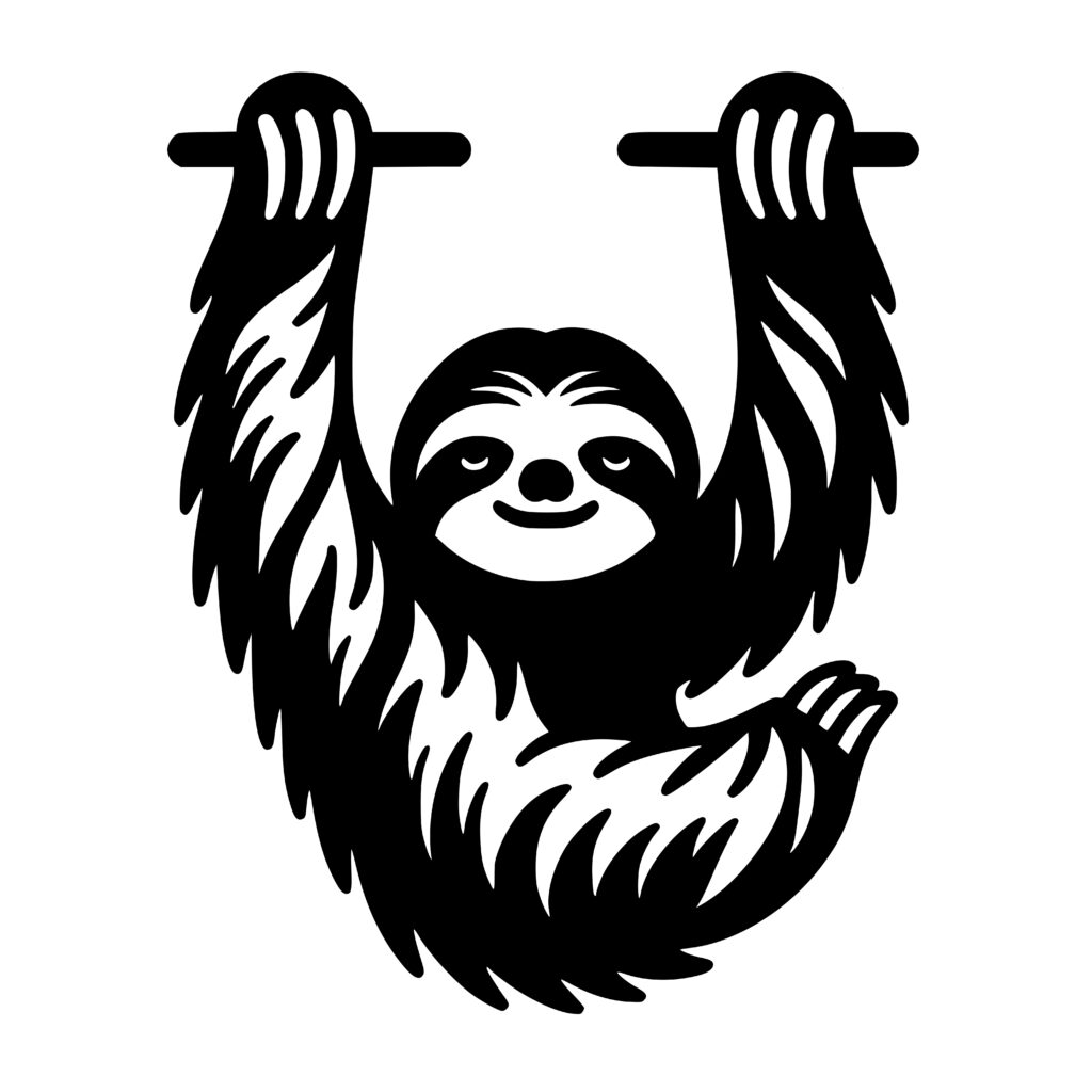 Sloth Yoga Stretch SVG File Instant Download for Cricut, Silhouette