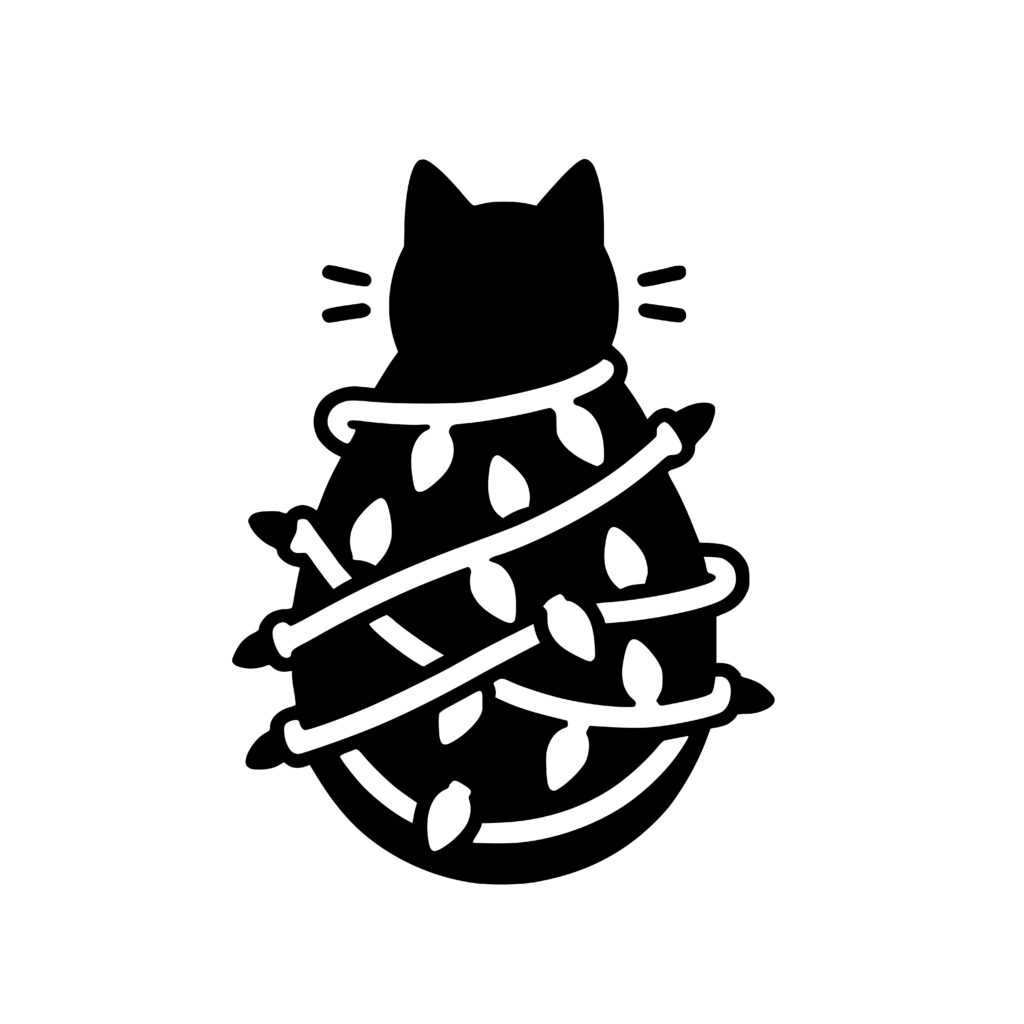 Festive Feline Fumble SVG Image for Cricut, Silhouette, Laser Machines
