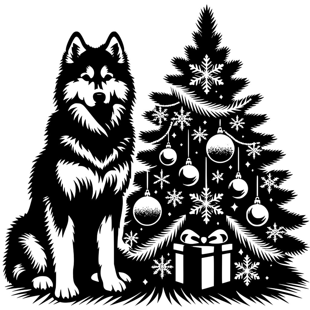 Husky Christmas Magic SVG File for Cricut, Silhouette, Laser Machines