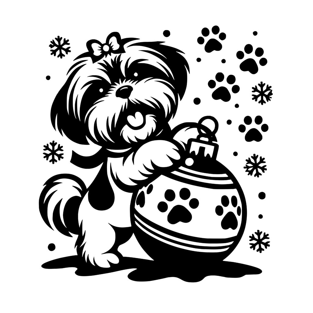 Christmas Dog SVG File for Cricut, Silhouette - Instant Download