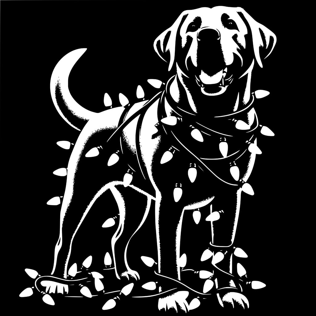 Christmas Labrador Lights SVG File for Cricut, Silhouette, and Laser