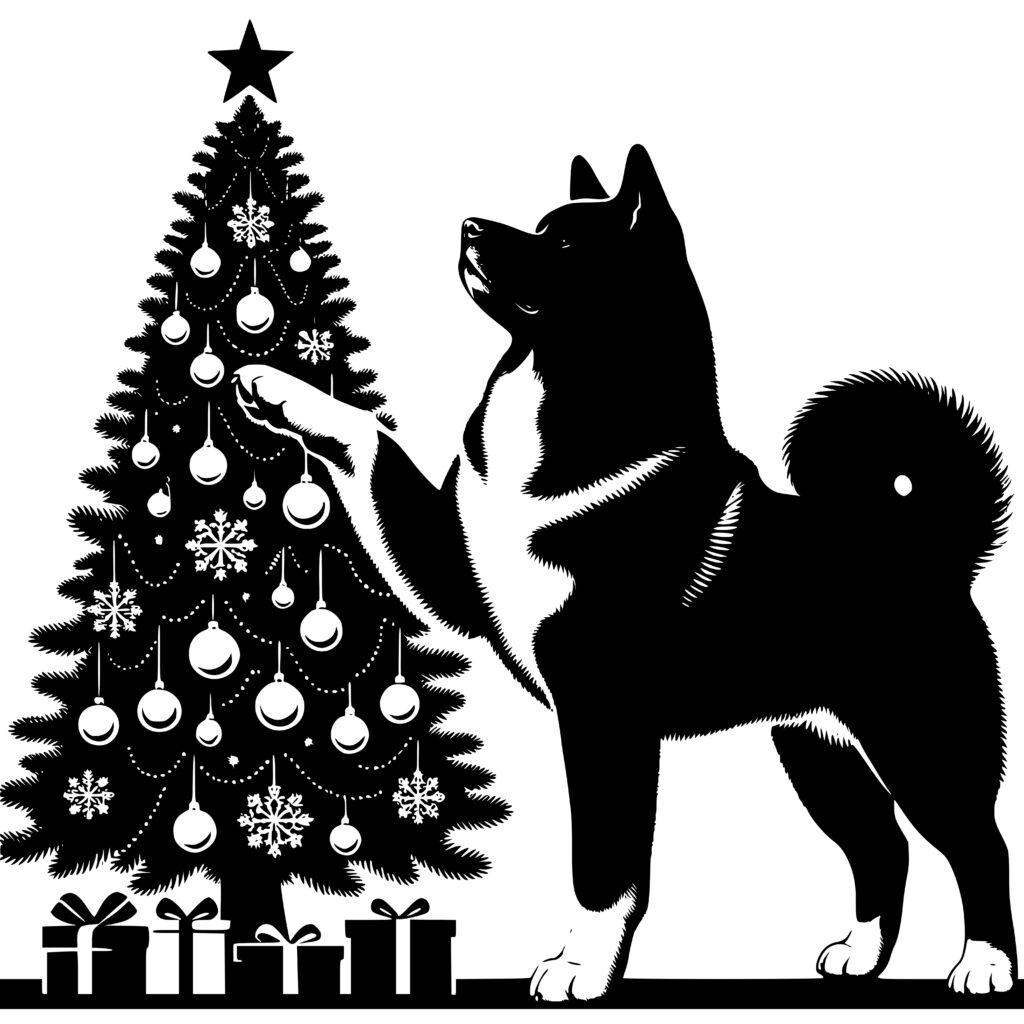 Akita's Christmas Tree SVG File for Cricut, Silhouette, Laser