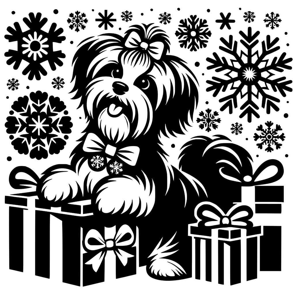 Snowy Christmas Havanese SVG File for Cricut, Silhouette, Laser