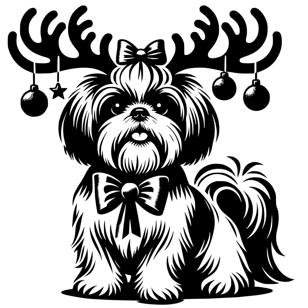 Reindeer Shih Tzu SVG File for Cricut, Silhouette, Laser - Christmas ...