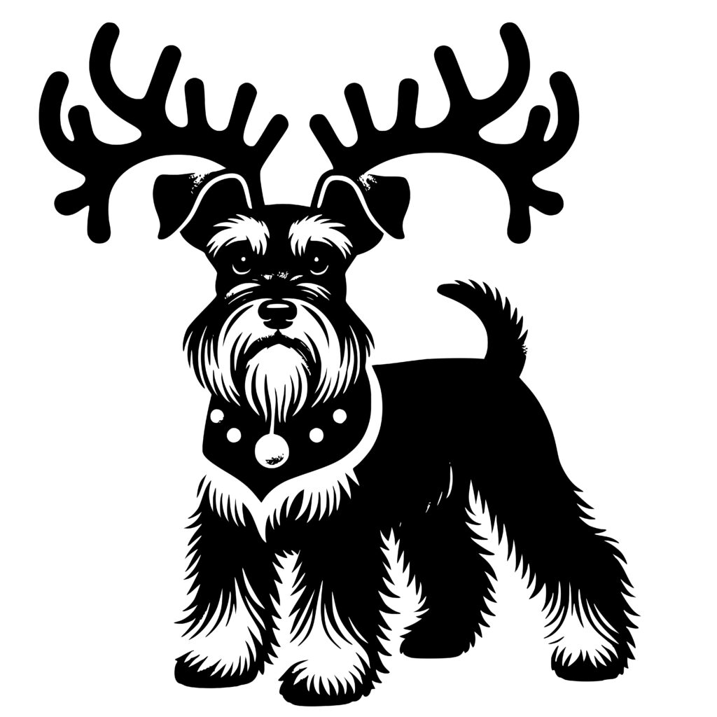 Schnauzer Reindeer SVG/PNG/DXF Files for Cricut, Silhouette, and Laser ...