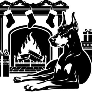 Fireplace Doberman