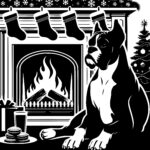 Warm Fireplace Boxer Pup