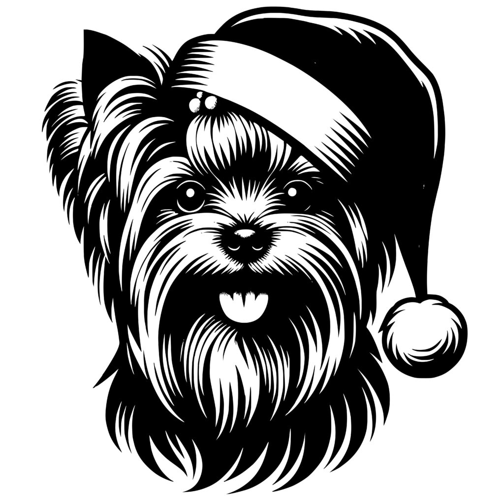 Santa Yorkshire Terrier SVG: Instant Download for Cricut, Silhouette, Laser