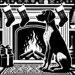 Pointer by Fireplace
