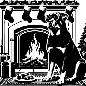 Fireplace Rottweiler