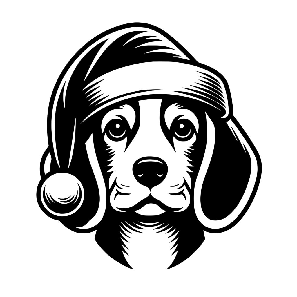 Santa Beagle Delight: SVG, PNG, DXF Files for Cricut, Silhouette, Laser ...