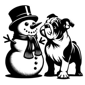 Bulldog and Snowman