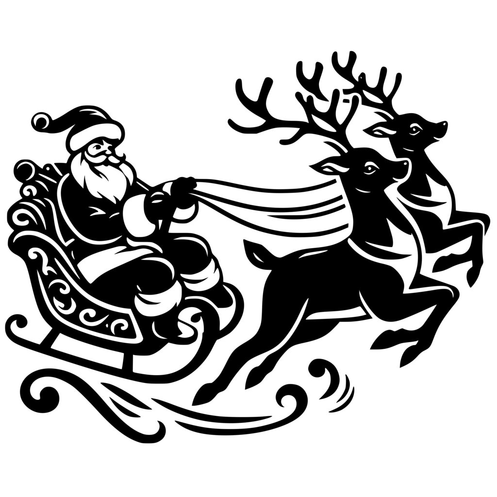 Santa In Sleigh SVG for Cricut – Free SVG for Cricut | Crafters File ...