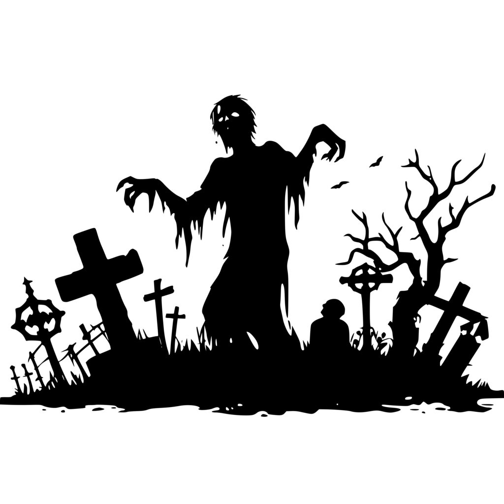 Graveyard Zombie SVG Image: Perfect for Cricut, Silhouette, and Laser ...