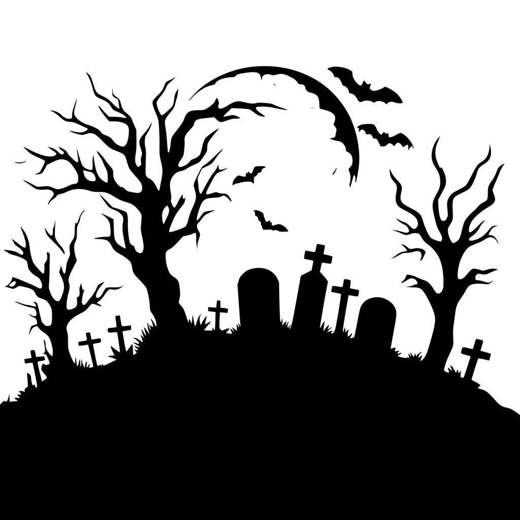 Instant Download Gothic Graveyard Scenery SVG File for Cricut, Silhouette