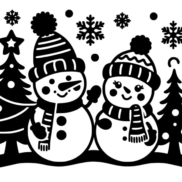 Snowmen Holiday Friends SVG Image for Cricut, Silhouette, Laser