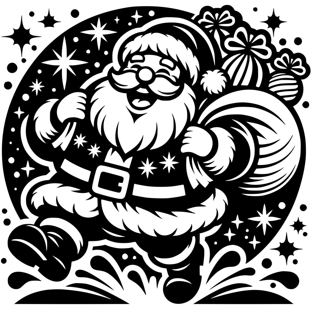 Santa's Gift Bag SVG File for Cricut, Silhouette, and Laser Machines