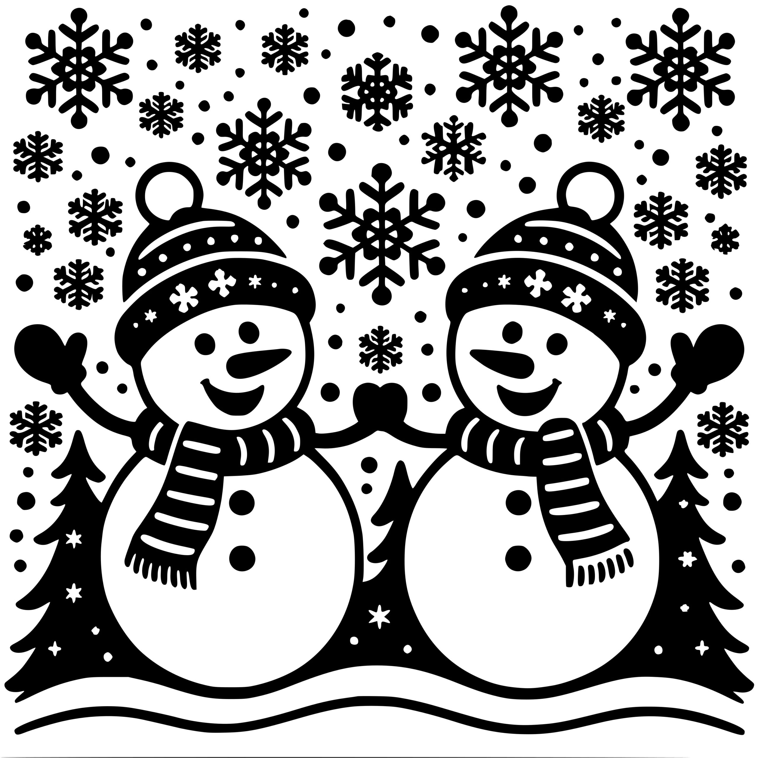 blank snowman clip art black and white