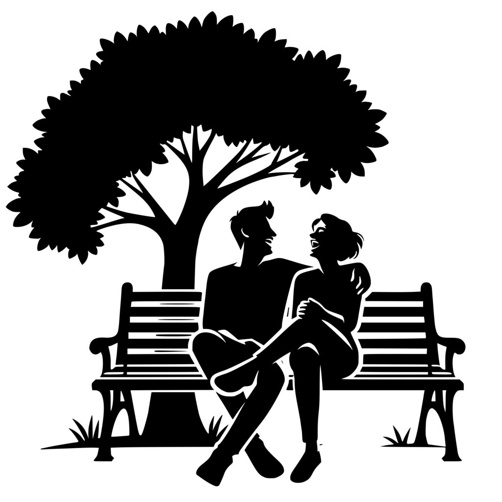 Park Bench Couple Svg File: Instant Download For Cricut, Silhouette, Laser