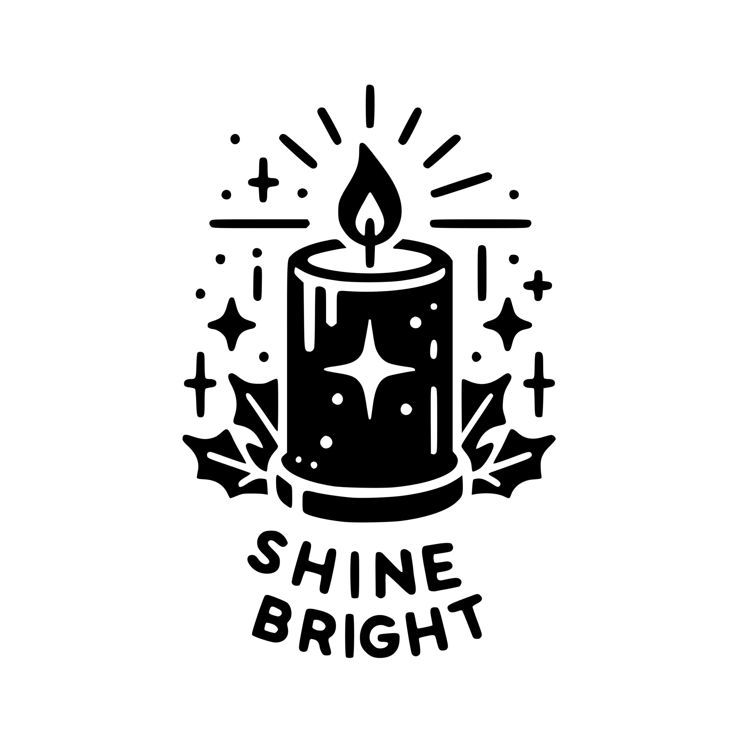 Bright Festive Candle SVG File for Cricut, Silhouette, Laser