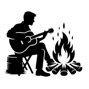 Guitarist by Campfire