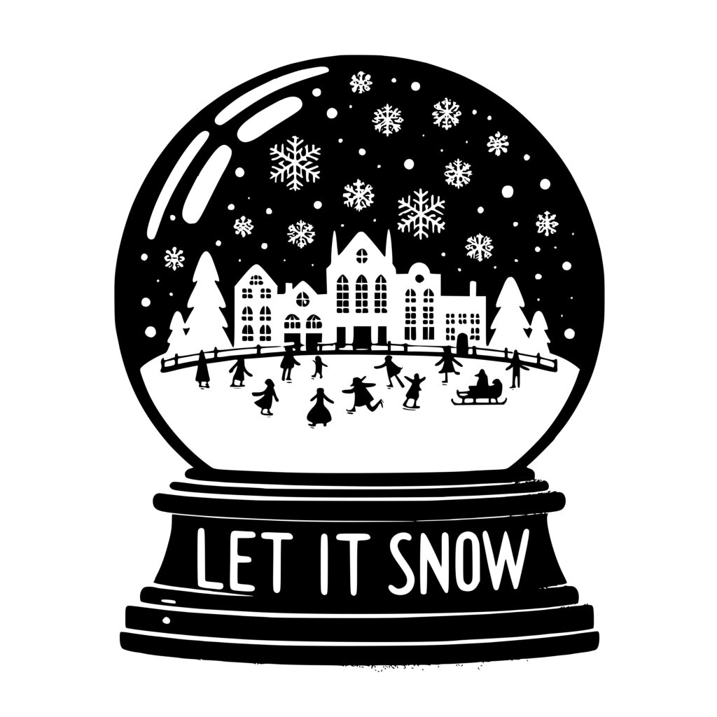 Let It Snow Globe SVG File for Cricut, Silhouette, Laser