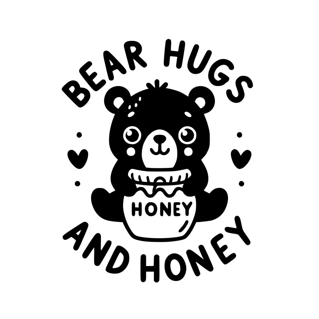 Honey Bear Hugs SVG Image for Cricut, Silhouette, Laser Machines
