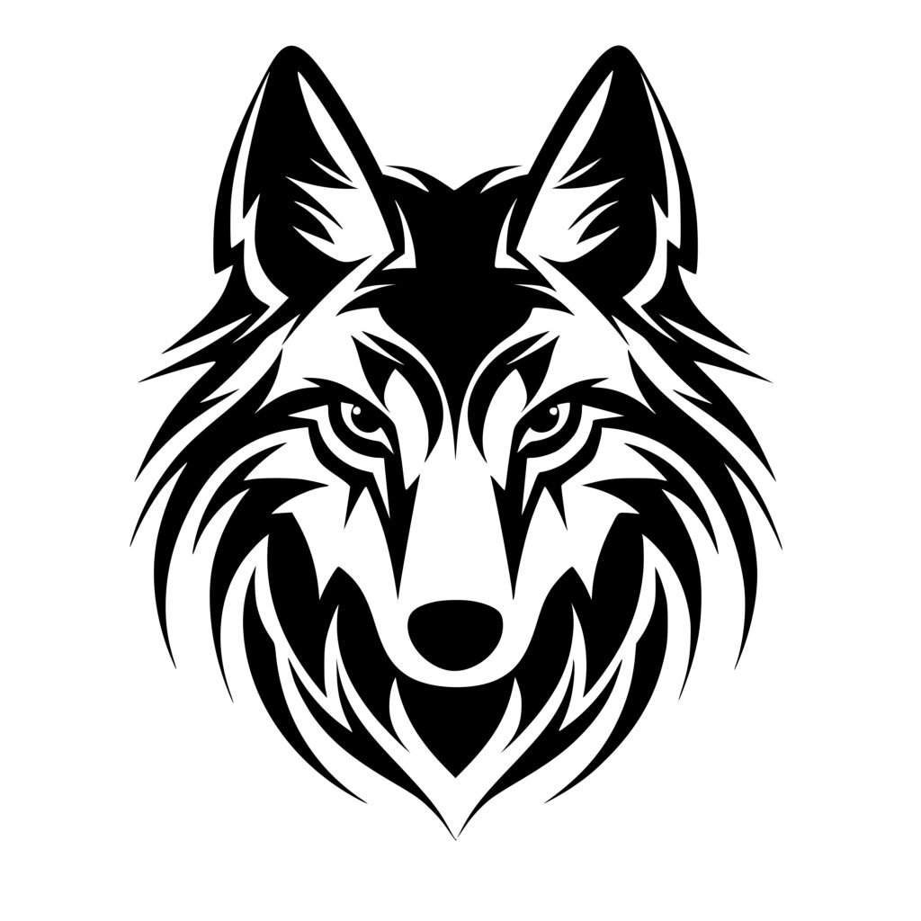 Abstract Wolf Portrait: SVG/PNG/DXF File for Cricut, Silhouette, Laser ...