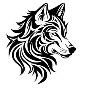 Abstract Tribal Wolf