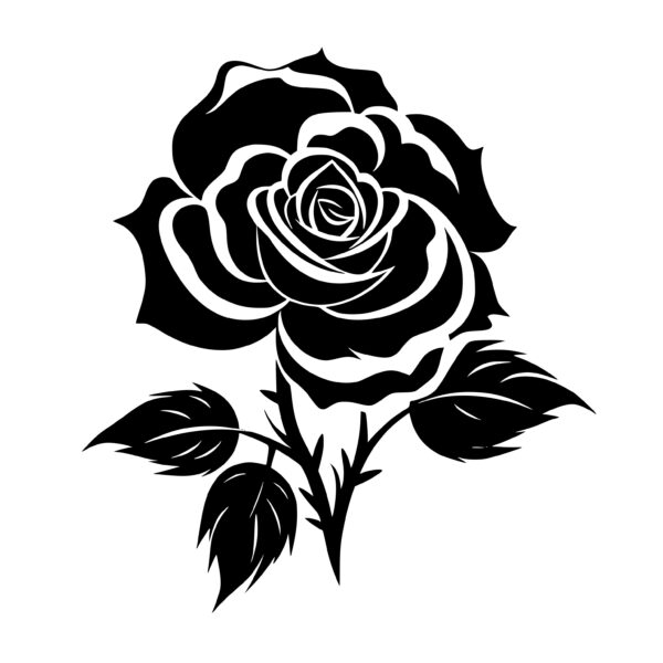 Instant Download SVG File: Elegant Blooming Rose for Cricut Silhouette