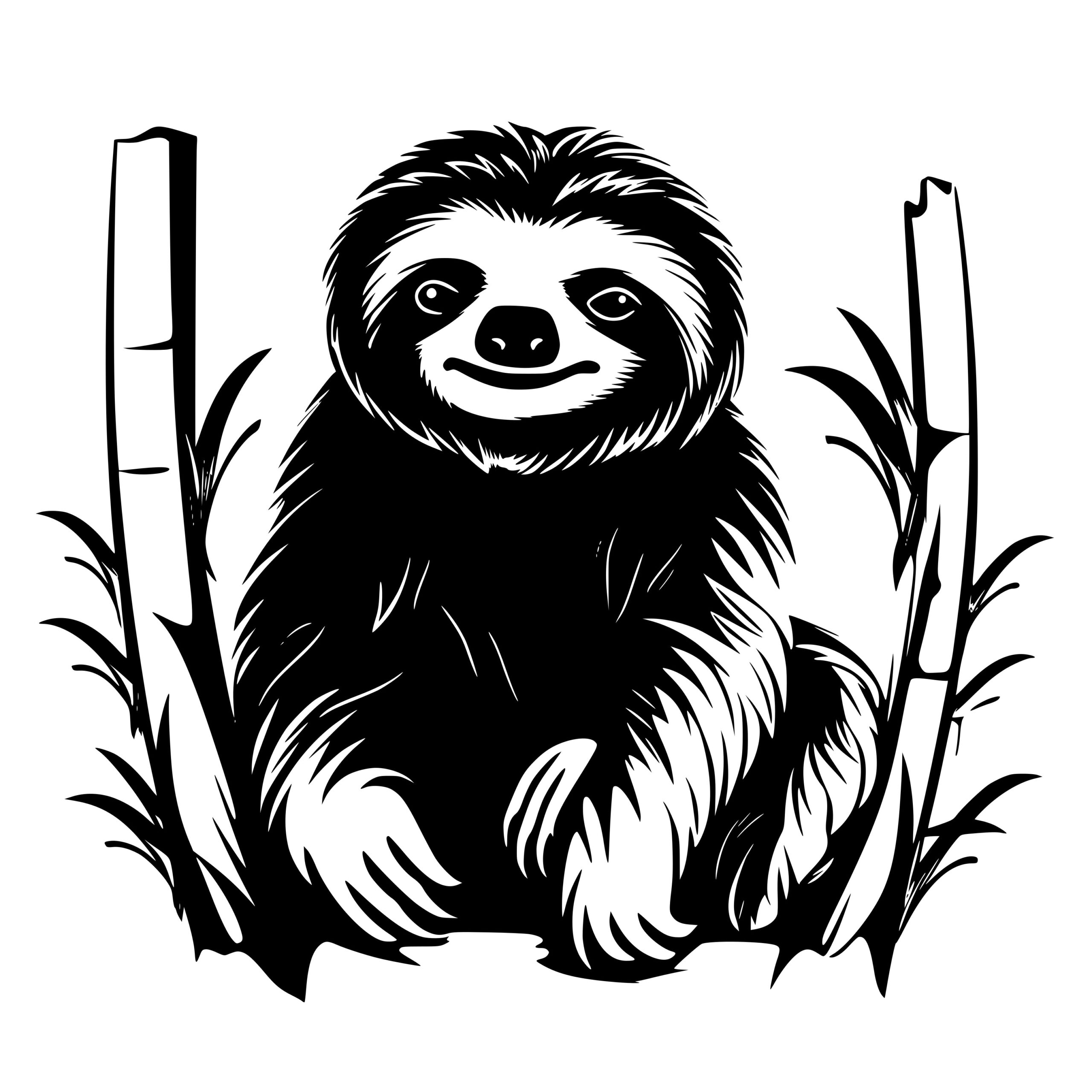 Sloth in Nature - SVG File for Cricut, Silhouette, Laser Machines