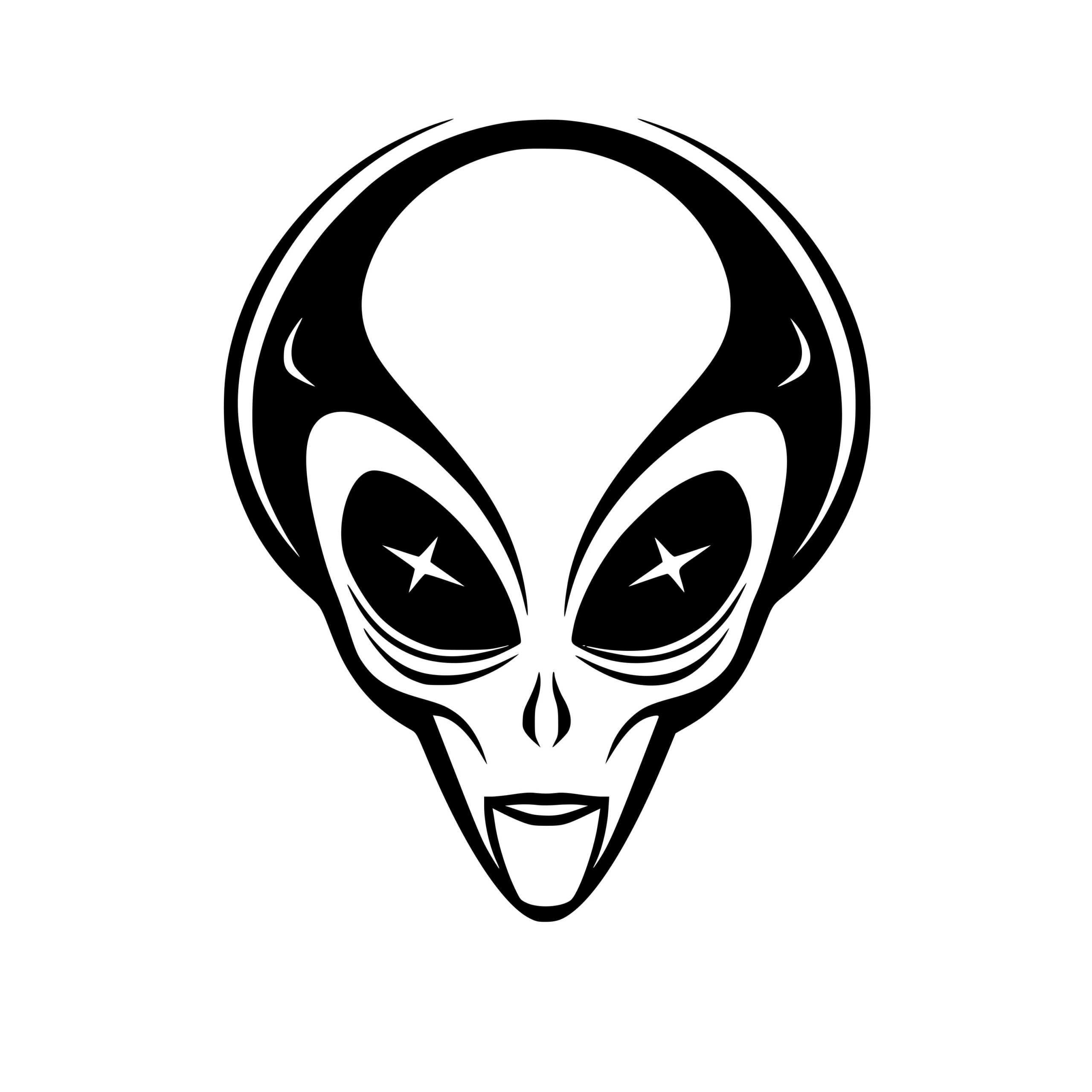 Instant Download Alien Star Eyes SVG, PNG, DXF Files for Cricut, Silhouette