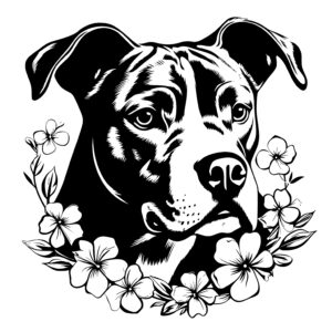 Flowery American Staffordshire Terrier