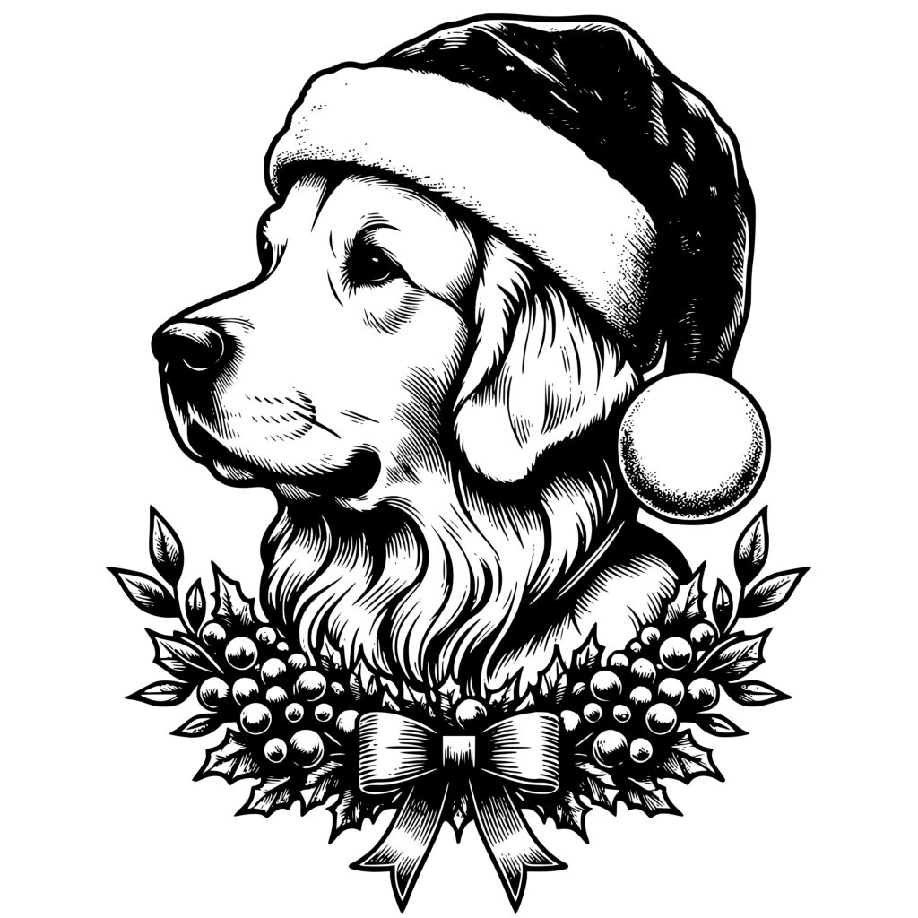 Regal Santa Pup SVG File for Cricut, Silhouette, Laser Machines