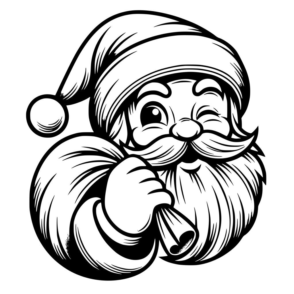 Instant Download SVG/PNG/DXF File: Winking Santa for Cricut, Silhouette