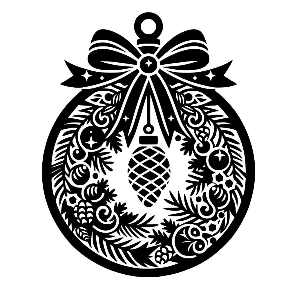 Festive Ornament SVG File for Cricut, Silhouette, Laser Machines