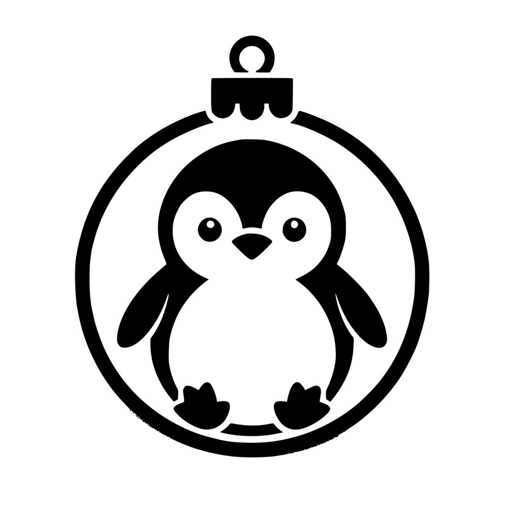 Penguin Ornament SVG File: Instant Download for Cricut, Silhouette, Laser