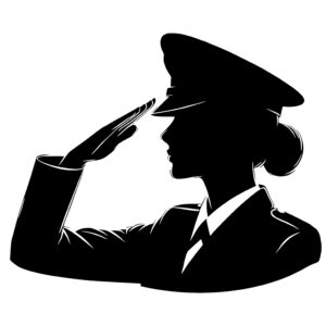 Saluting Soldier Woman