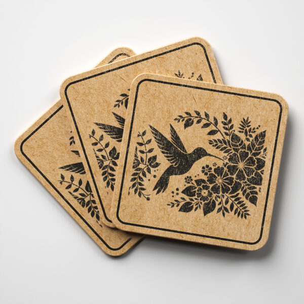 The Colibri Project Hustle  Wood Burned Coasters - The Colibri Project