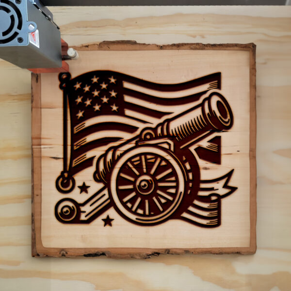 Patriotic Cannon SVG File for Cricut, Silhouette, Laser Machines