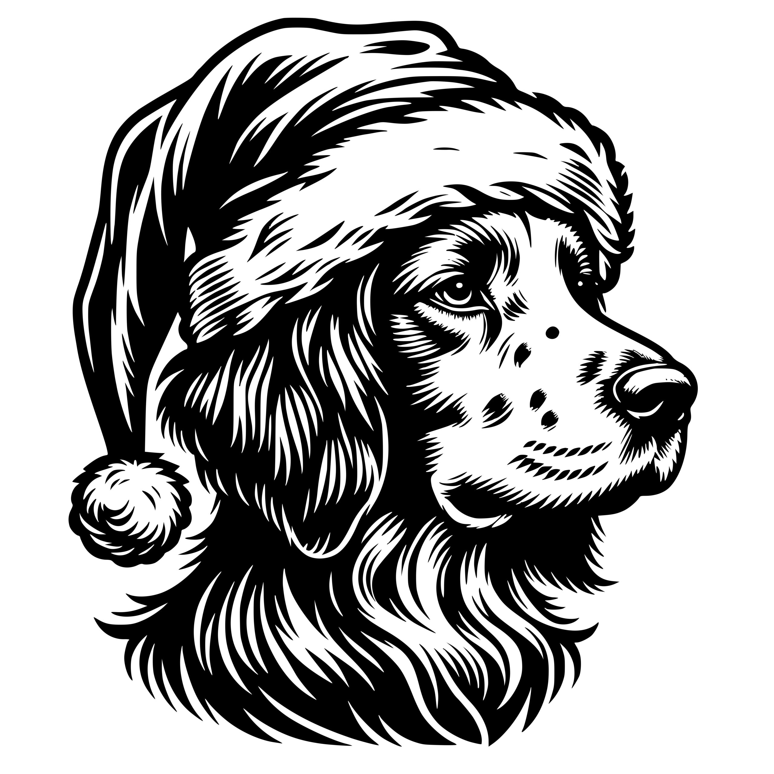 Santa Brittany Spaniel SVG File: Perfect for Cricut, Silhouette, and ...