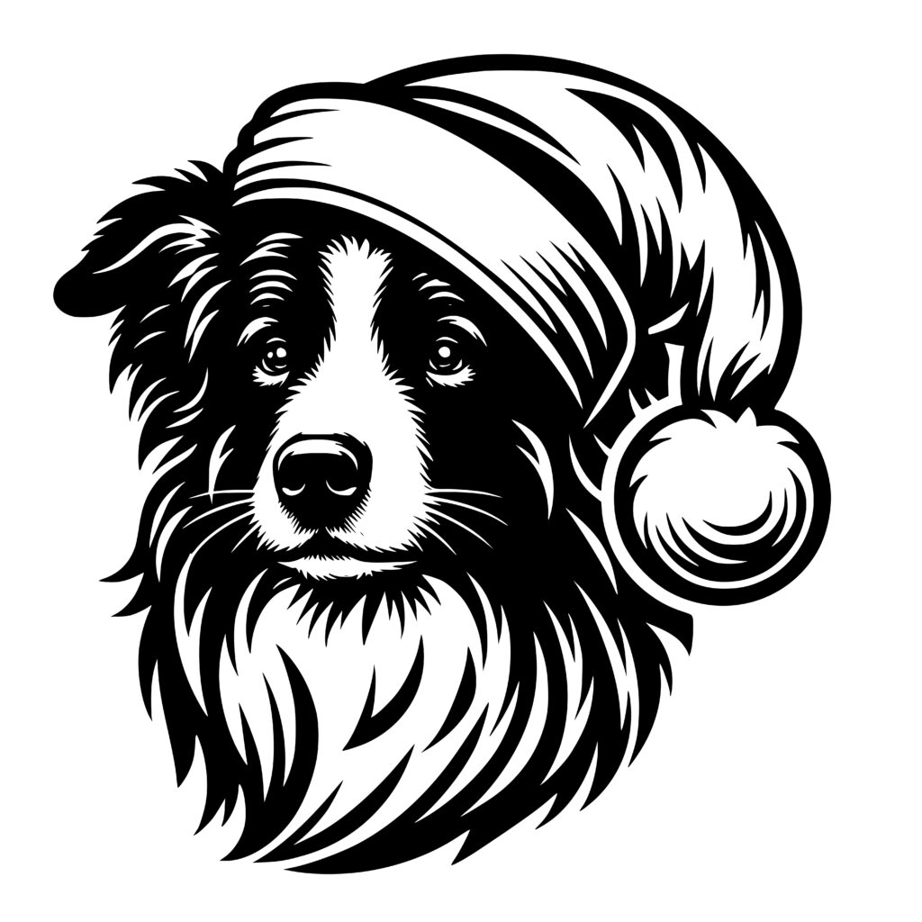 Instant Download Holiday Border Collie SVG File: Cricut, Silhouette, Laser