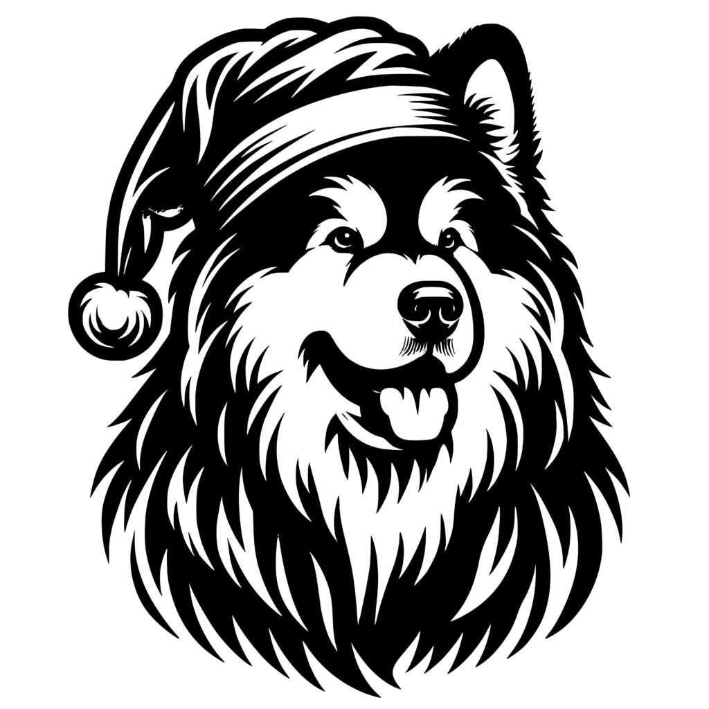 Alaskan Malamute Santa Hat SVG File for Cricut & Silhouette